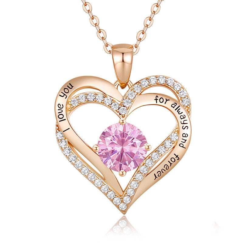 Heart Lovely Birthstone Necklace