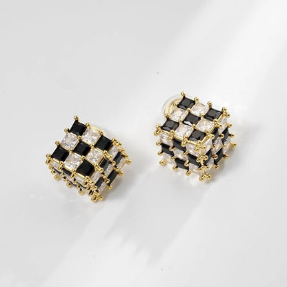 Black and White Cube Earrings