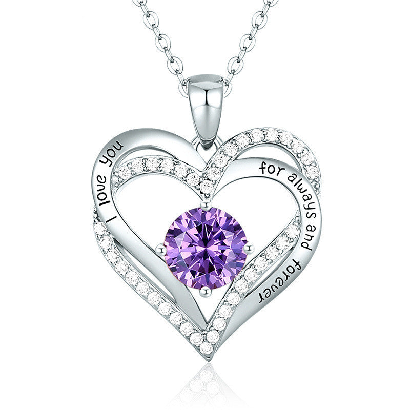 Heart Lovely Birthstone Necklace