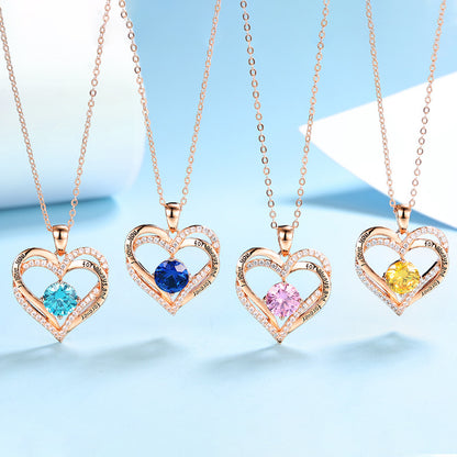 Heart Lovely Birthstone Necklace