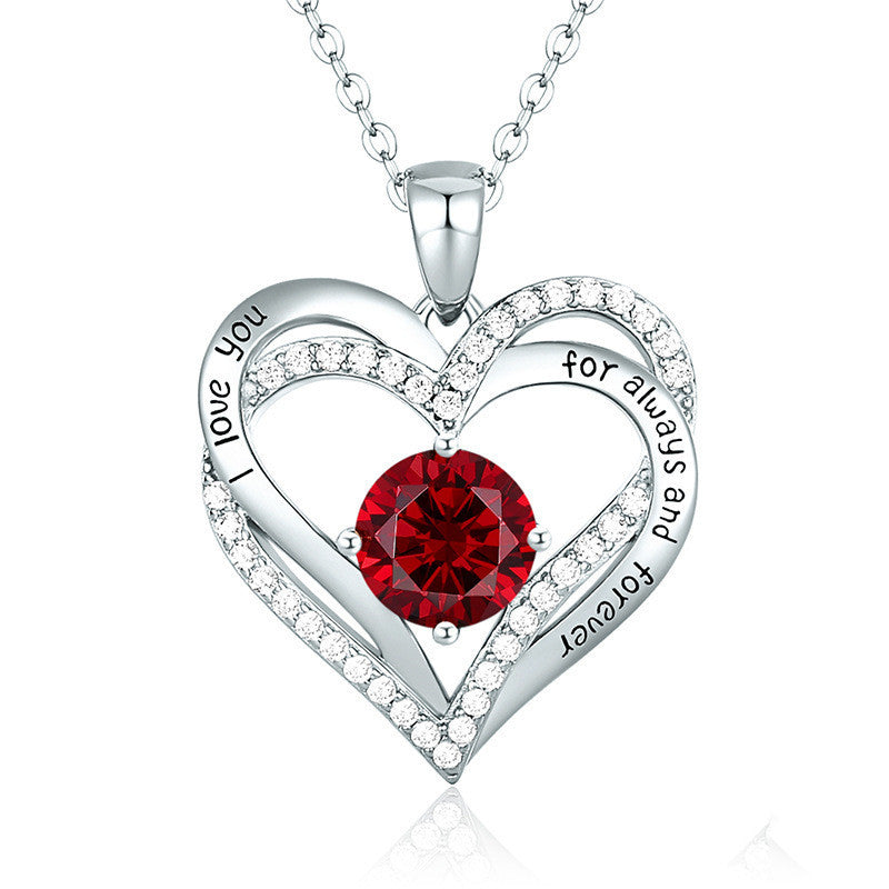 Heart Lovely Birthstone Necklace
