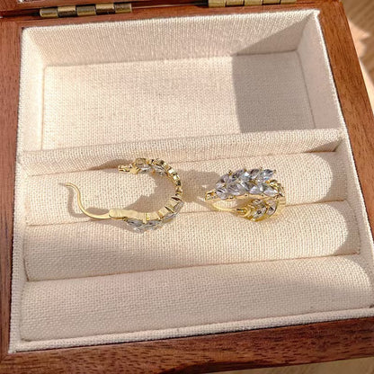 Pendientes de trigo con diamantes blancos