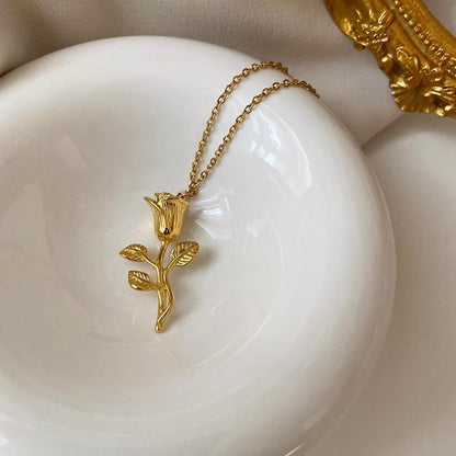 Golden Rose Necklace