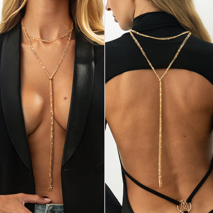 Multi-layer Y-shaped Tassel Chest and Back Chain