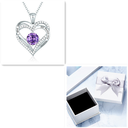 Heart Lovely Birthstone Necklace