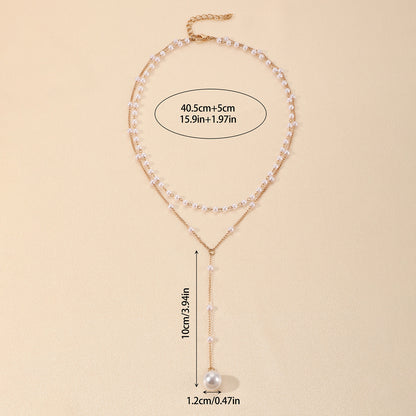 Pearl Double Layer Chest Necklace