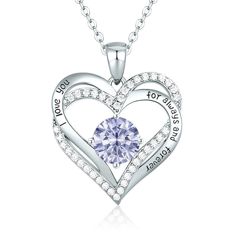 Heart Lovely Birthstone Necklace
