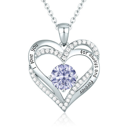 Heart Lovely Birthstone Necklace