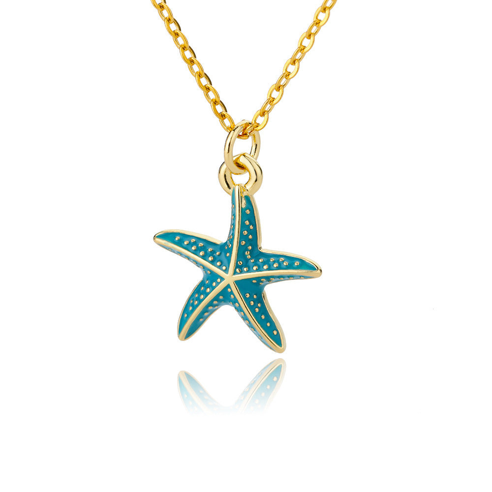 Star Shell Golden Chained Necklace