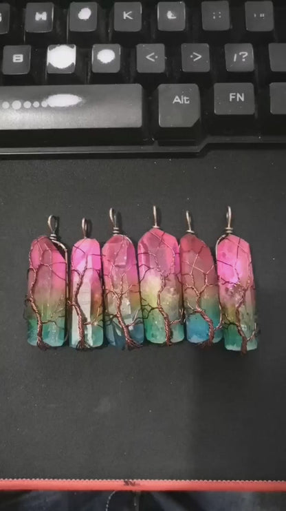 Crystal Tree Of Life Colorful Necklace