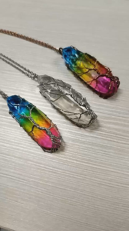 Crystal Tree Of Life Colorful Necklace