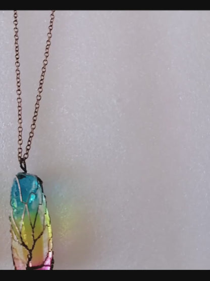 Crystal Tree Of Life Colorful Necklace